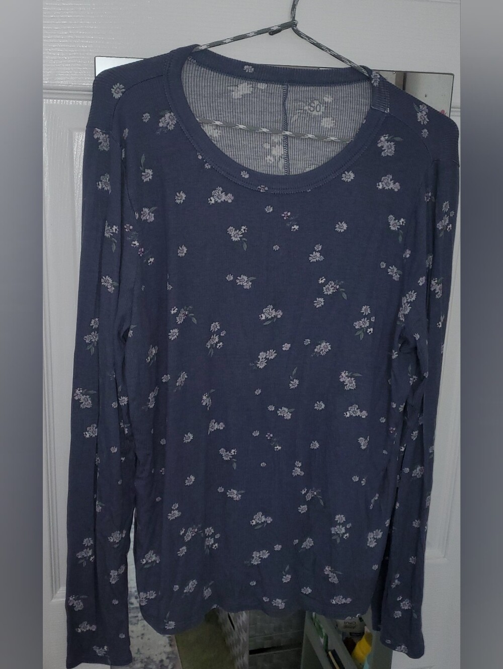 Blue Floral Long Sleeve Tee